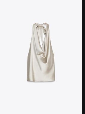 Zara Halter Satin Effect Top